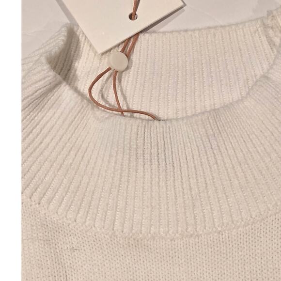 Quince NWT Ivory 100% Organic Cotton Mock Neck Minimalist Classic Sweater, Sz L - Picture 6 of 9